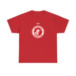 Nukuhetulu FC logo tee Tonga Pride red fan shirt featuring bold circular club crest, soft cotton fit, and official supporter design by Custom Athletics USA.